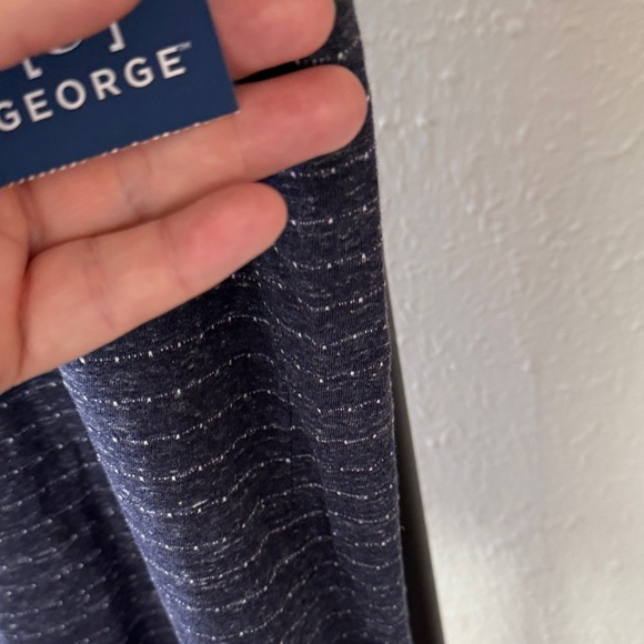 George Dark Blue Striped Tee NWT men’s Lg - Picture 3 of 7